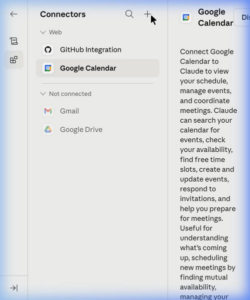 Add connector button